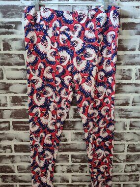 Lularoe TC Tall Curvey Leggings Red White Blue Eagle America